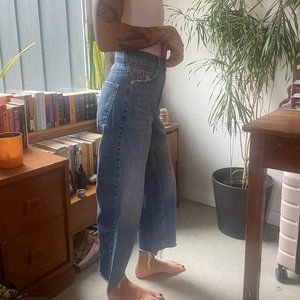 TOPSHOP Moto Wide Leg Blue Jean
